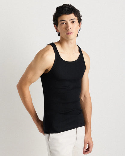 Organic Cotton Ribbed Tank Top (3-Pack) - S / True Black