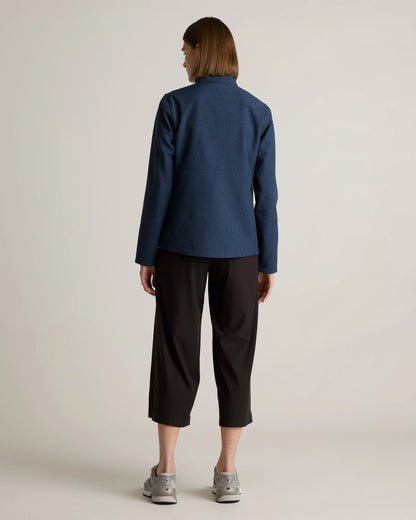 Softshell Fleece-Lined Full-Zip Jacket - XS / Heather Deep Navy