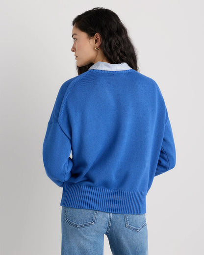 100% Organic Cotton Boyfriend Crew Sweater - XS / Speckled Beige
