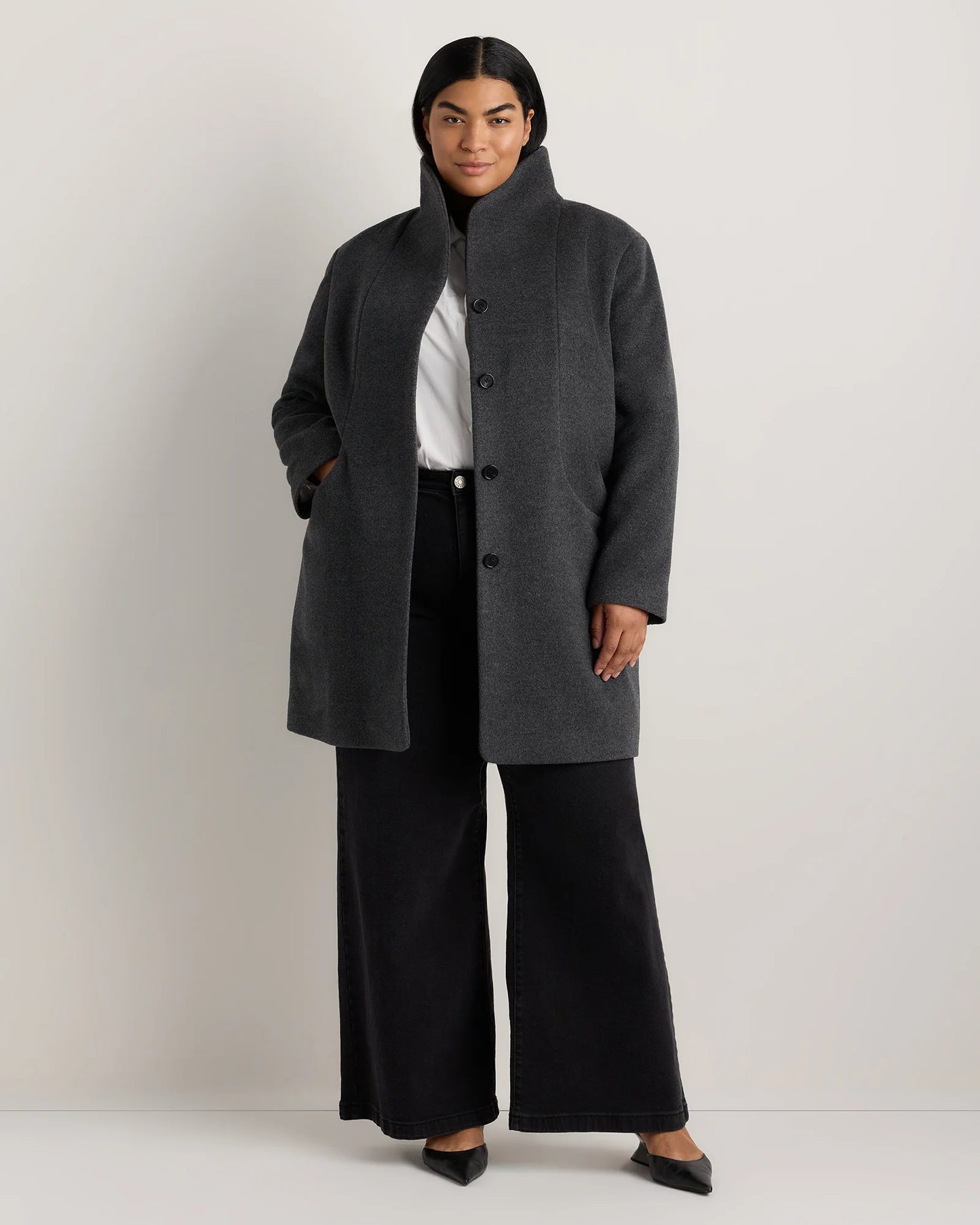 Wool Cashmere Cocoon Coat - 1X / Caramel
