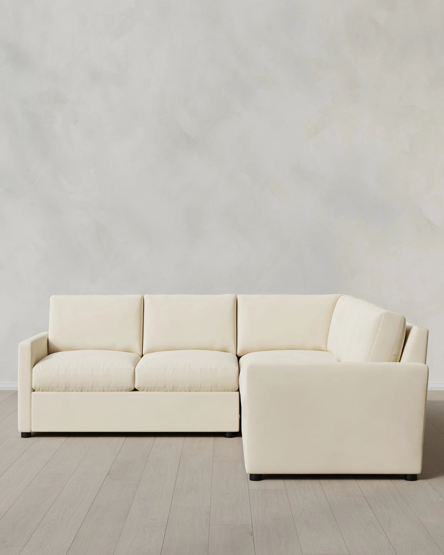 Brennan L Sectional in Performance Velvet - 99x99 / Taupe