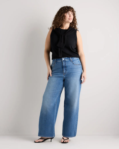 Bella Stretch Relaxed Straight Jeans - 33 / Atlantic Blue