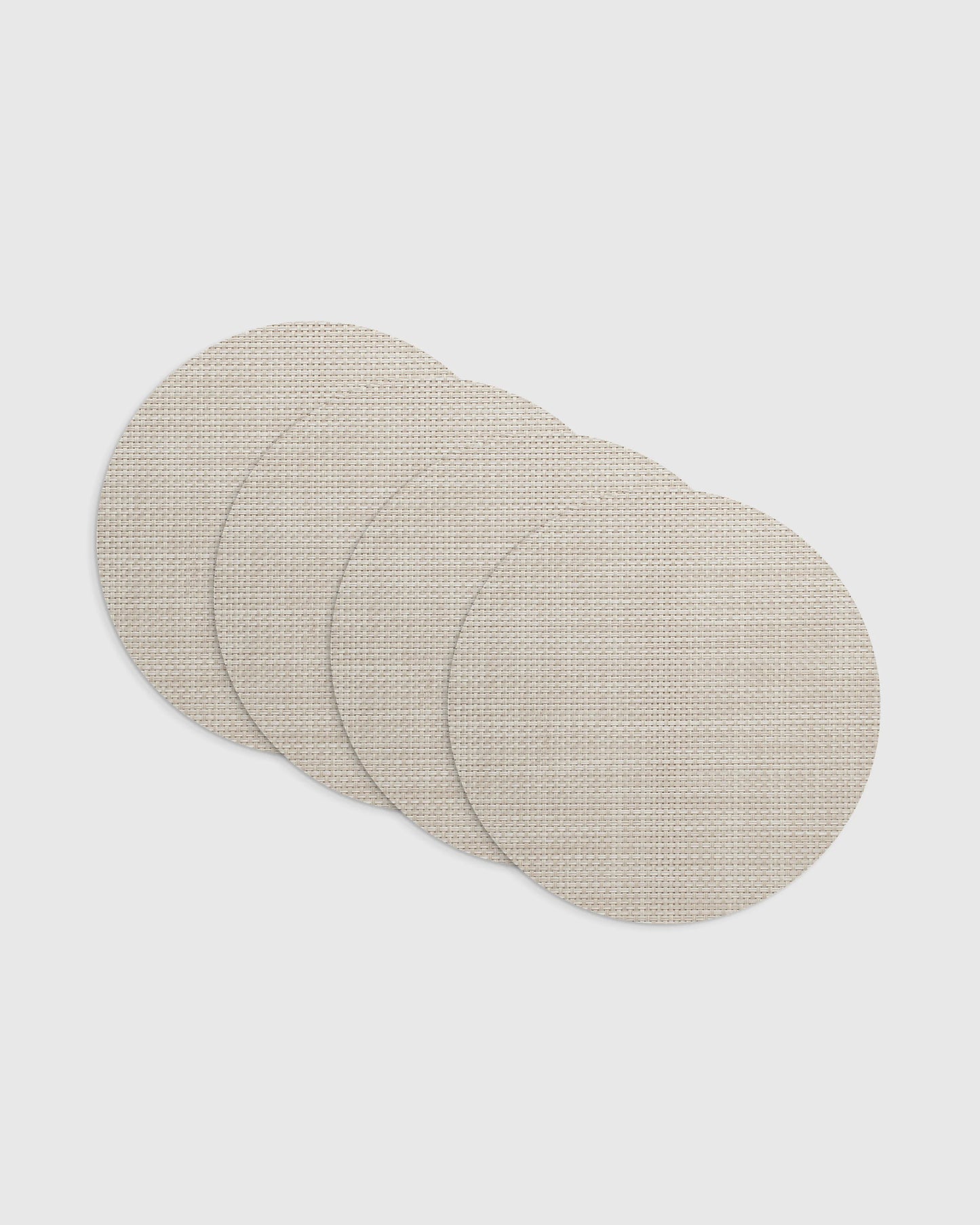 Basketweave Easy-Care Round Placemat, Set of 4 by Chilewich - One Size / Celadon