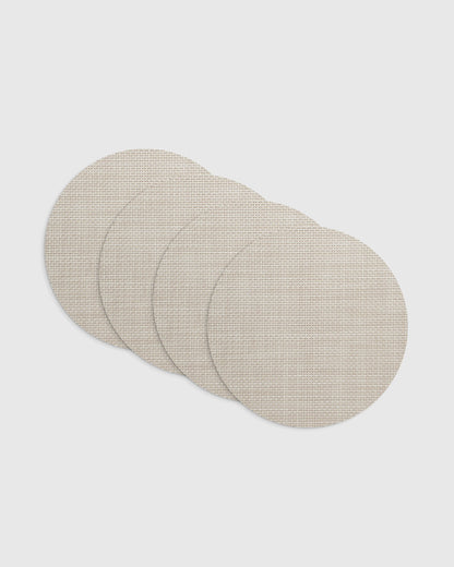 Basketweave Easy-Care Round Placemat, Set of 4 by Chilewich - One Size / Celadon