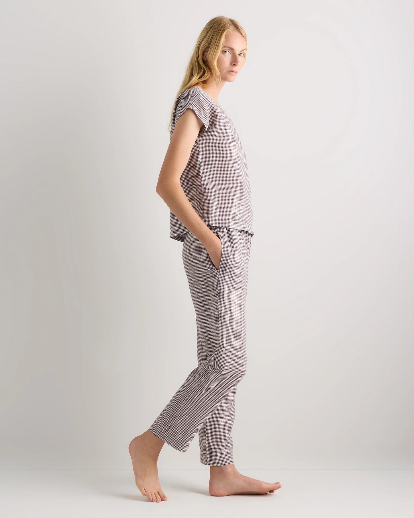 100% European Linen Pajama Set - XS / French Blue