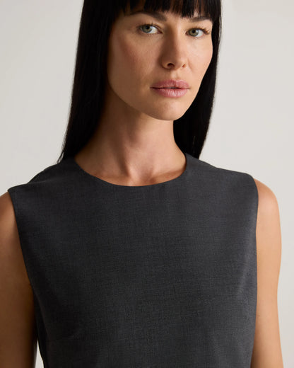 Italian Wool Sleeveless Dress - 0 / Grey Melange