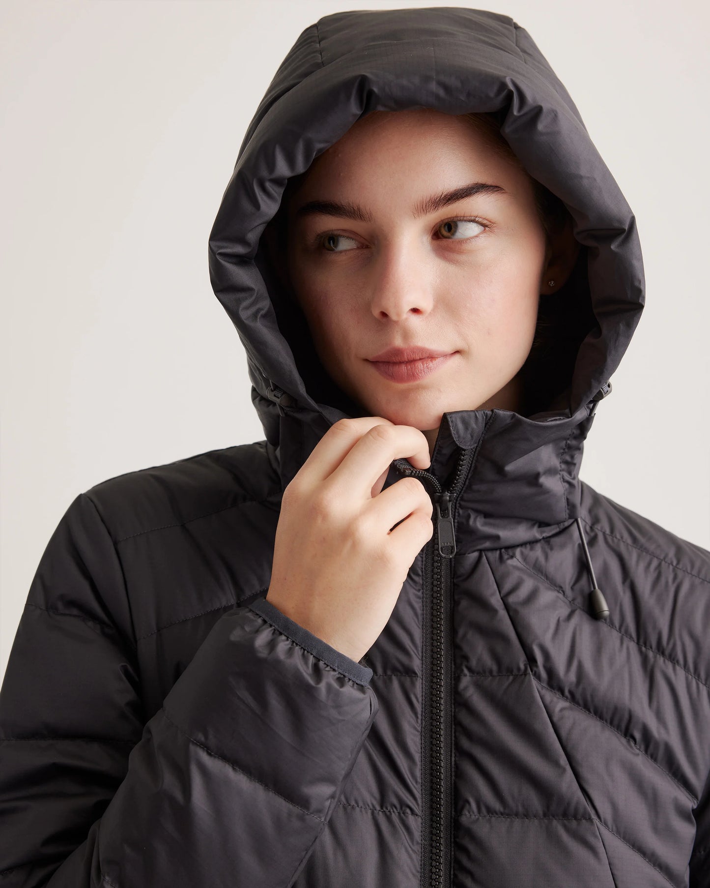 Lightweight Down Packable Puffer Hooded Jacket - XS / Navy