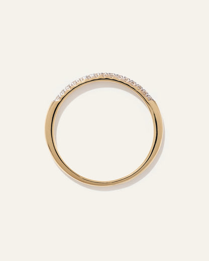 14K Gold Diamond Wedding Band - 4 / Yellow Gold