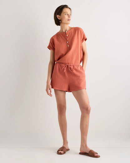 100% Organic Cotton Gauze Shorts - XS / Orchid Blue