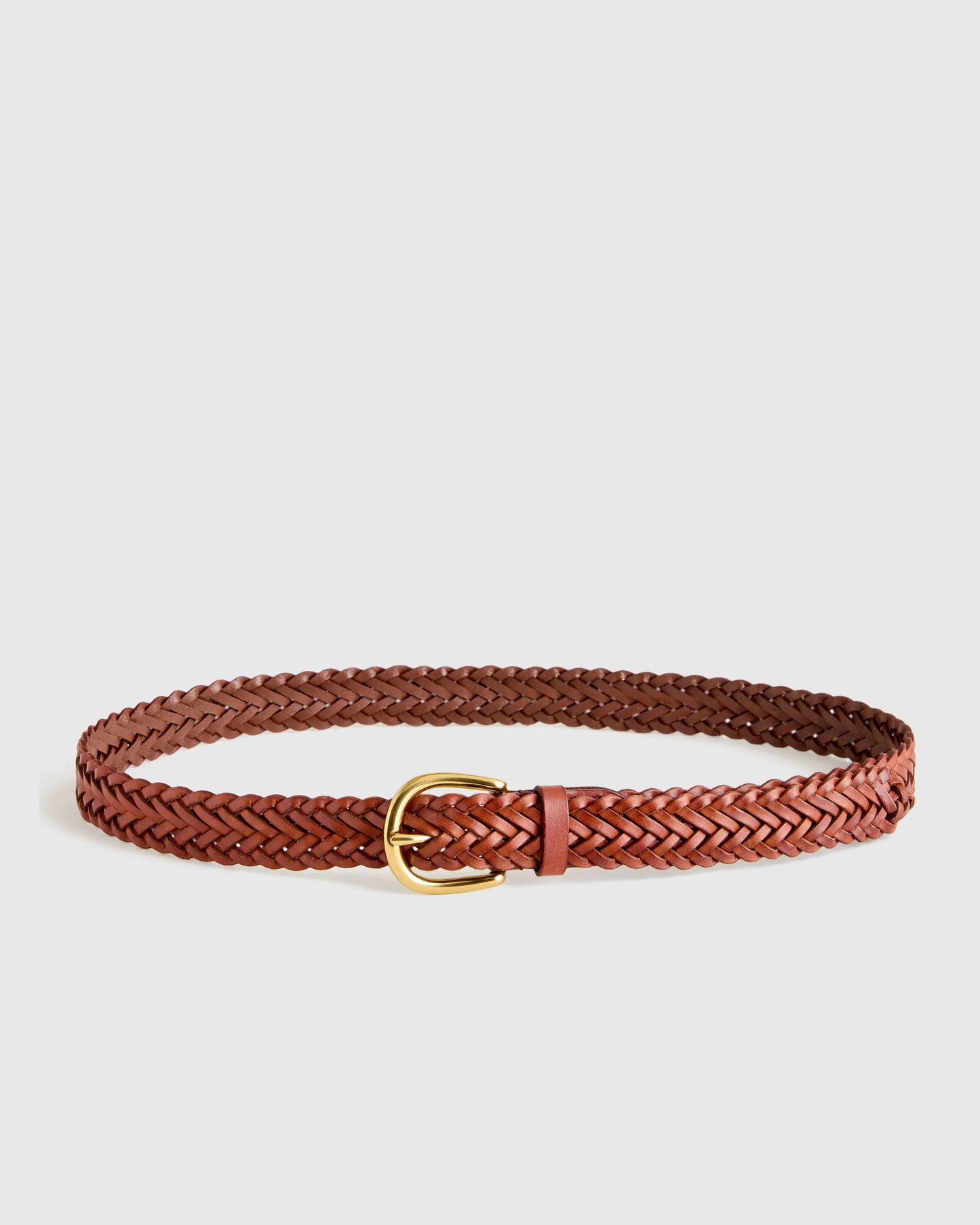 Josie European Leather Braided Belt - XS / Saddle