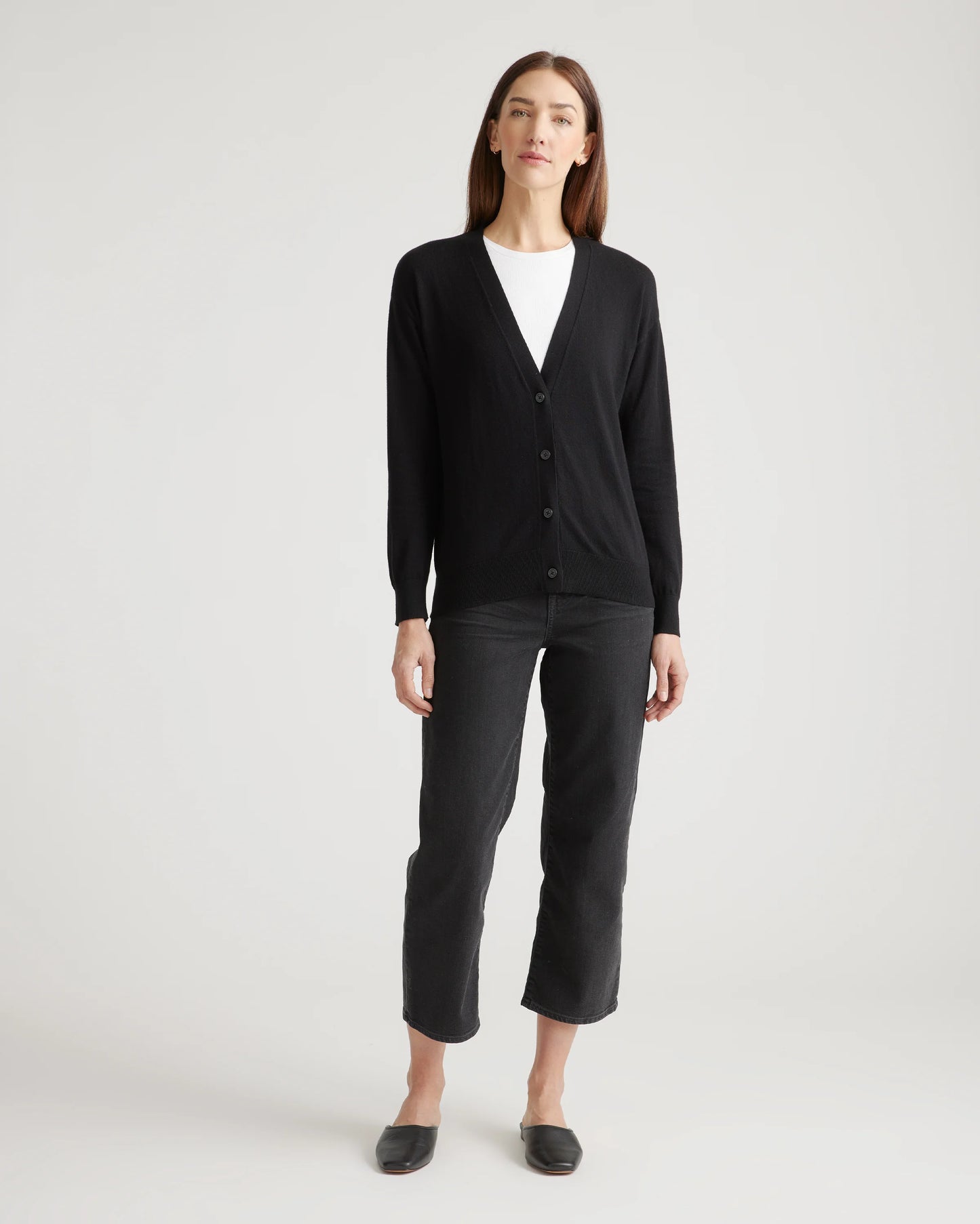 Lightweight Cotton Cashmere Cardigan - XS / Heather Oatmeal