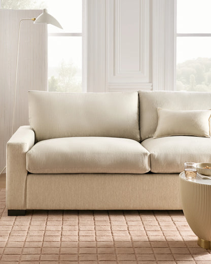 Stillman Sleeper Sofa in Performance Basketweave - Queen / Flax