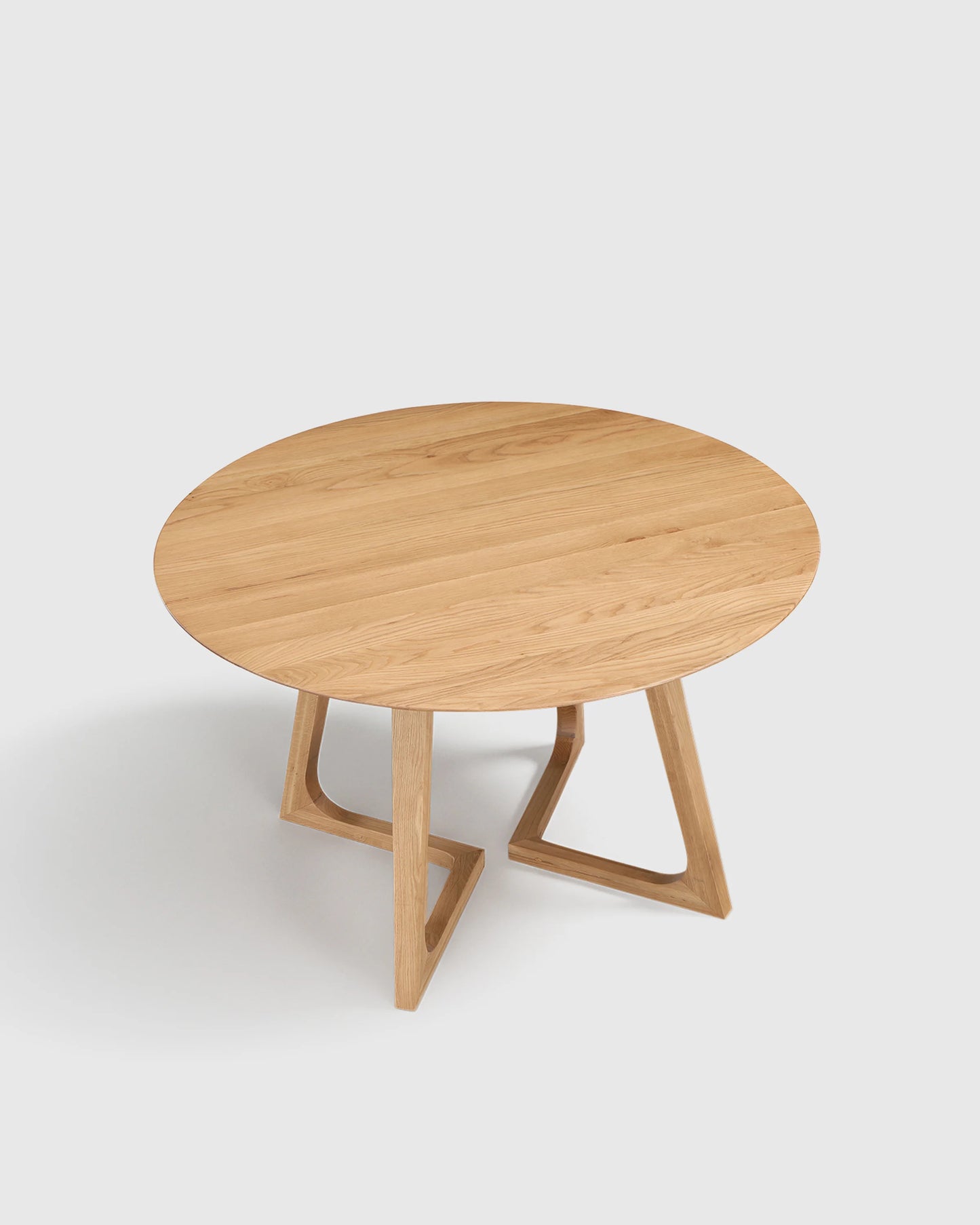 Solid Wood Midcentury Round Dining Table - One Size / Brown Walnut