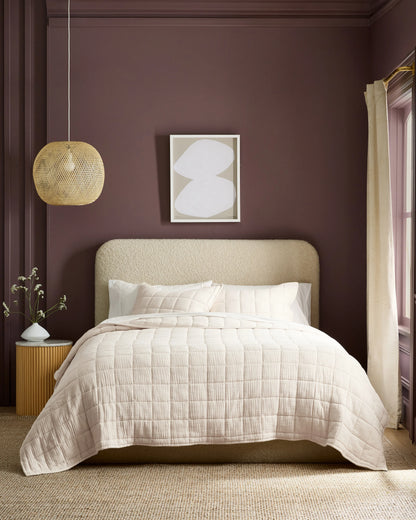 Organic Cotton Gauze Box Quilt Set - Twin / Mineral