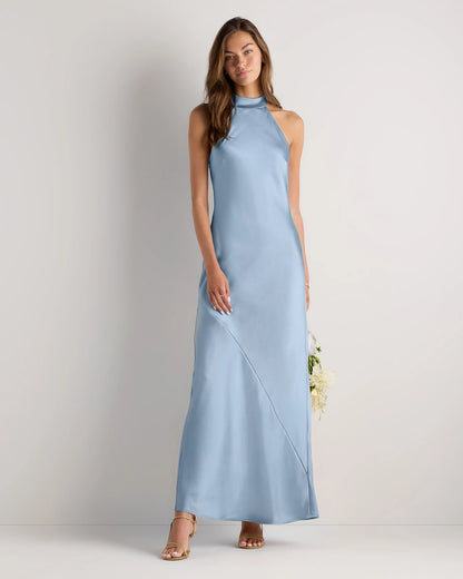 Catalina Stretch Satin Dress - 0 / Garden Sage Green