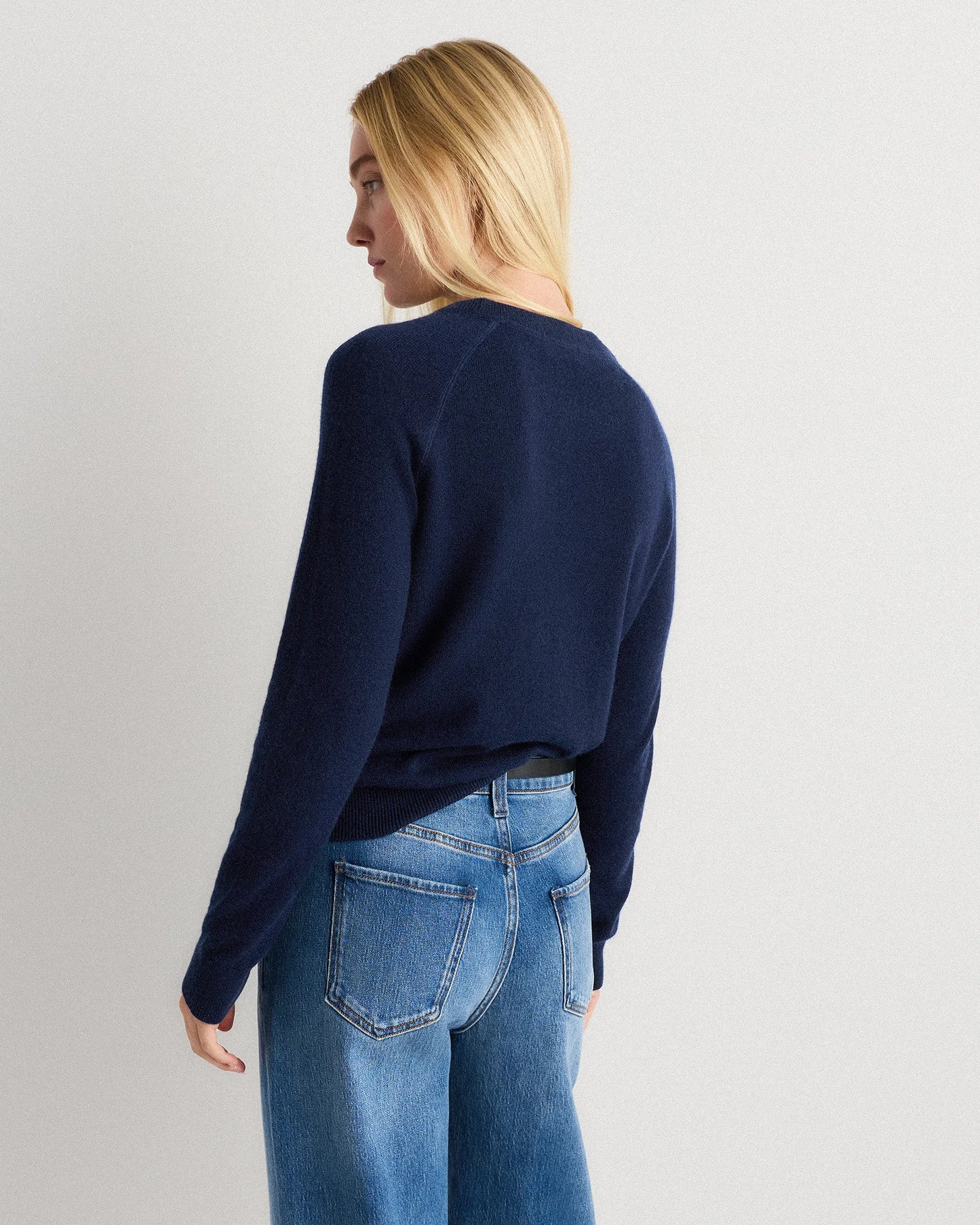 Mongolian Shrunken Cashmere Sweatshirt - XS / True Navy