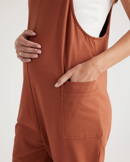Organic Cotton Maternity Overalls - XS / Deep Navy
