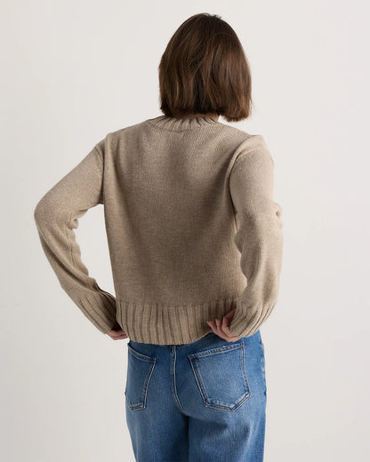 Cotton Linen Relaxed Crew Sweater - XS / Canyon Burnt Orange