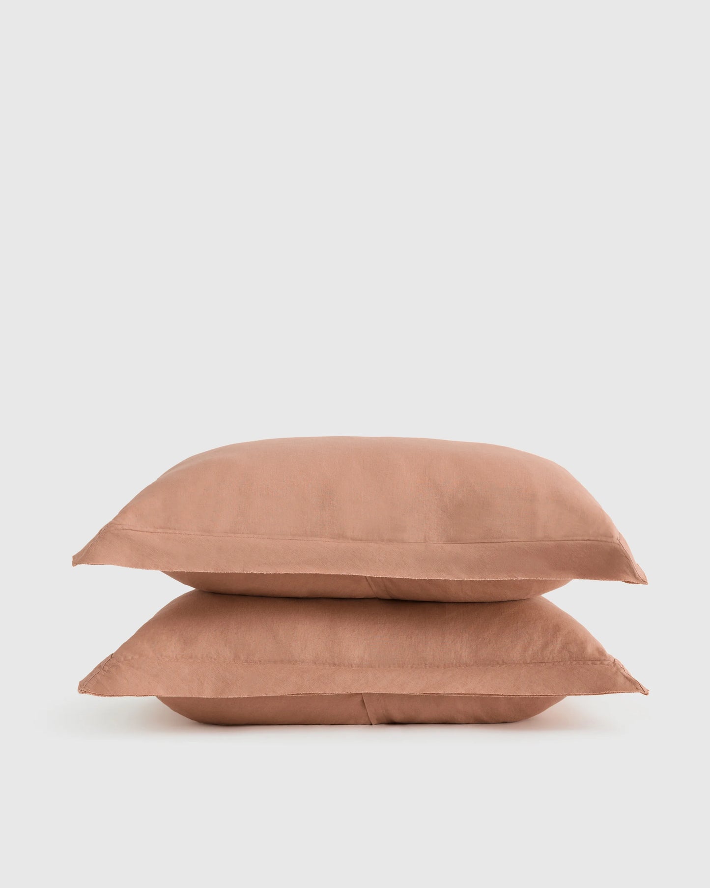 European Linen Double Flange Sham Set - Standard / White