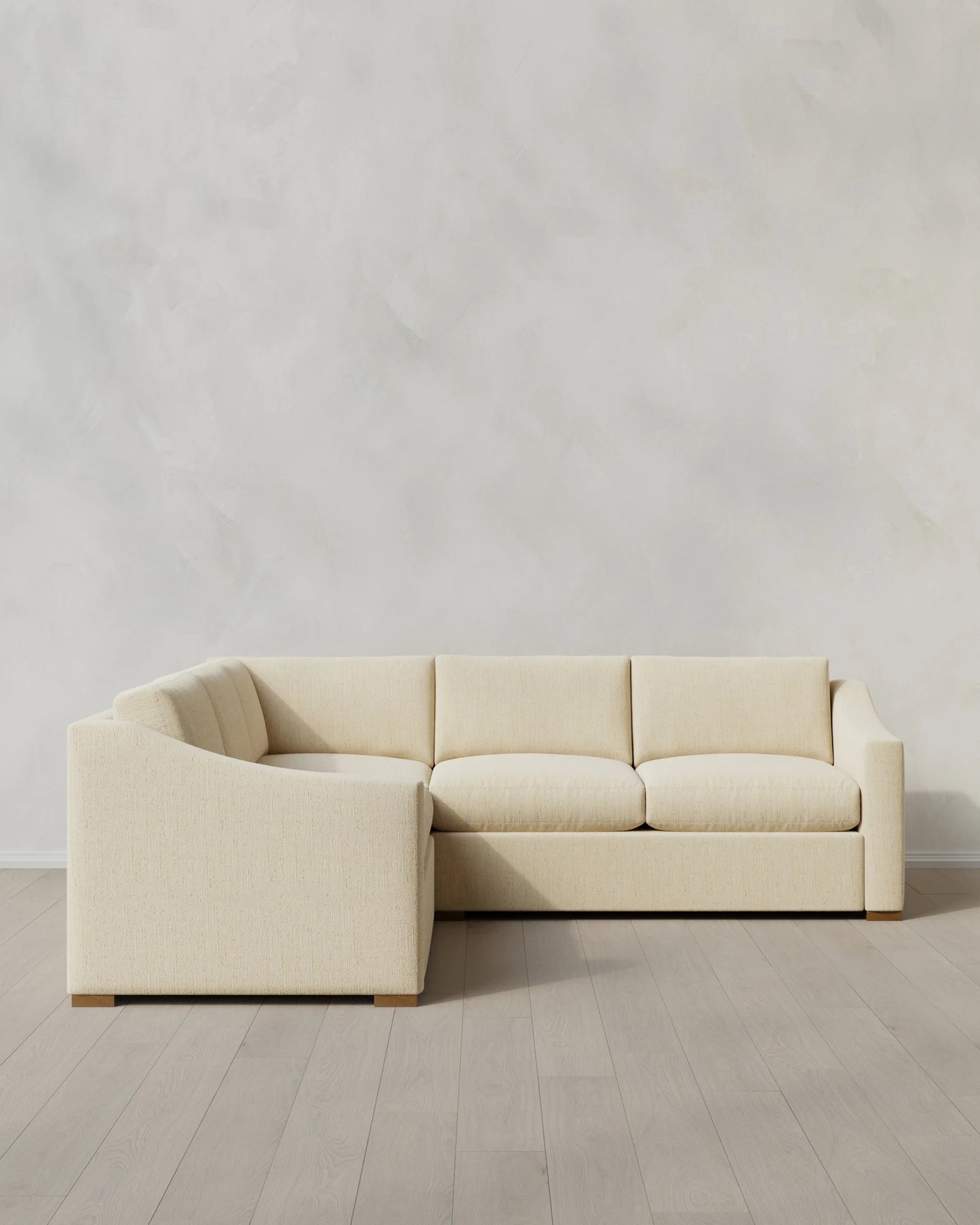 Hollis Slope Arm L Sectional in Performance Chenille Linen Blend - 110x110 / Snow