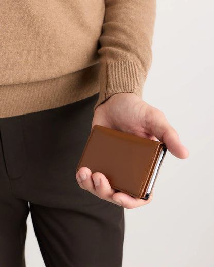 Italian Leather RFID Card Holder - One Size / Hickory