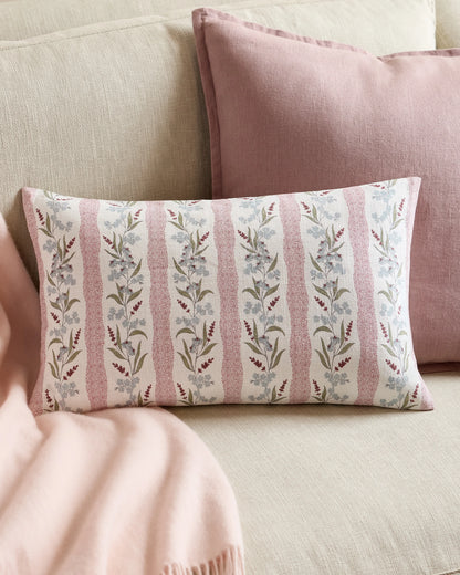 Wildflower Cotton Pillow Cover (Set of 2) - 12x20 / Tan Stripe