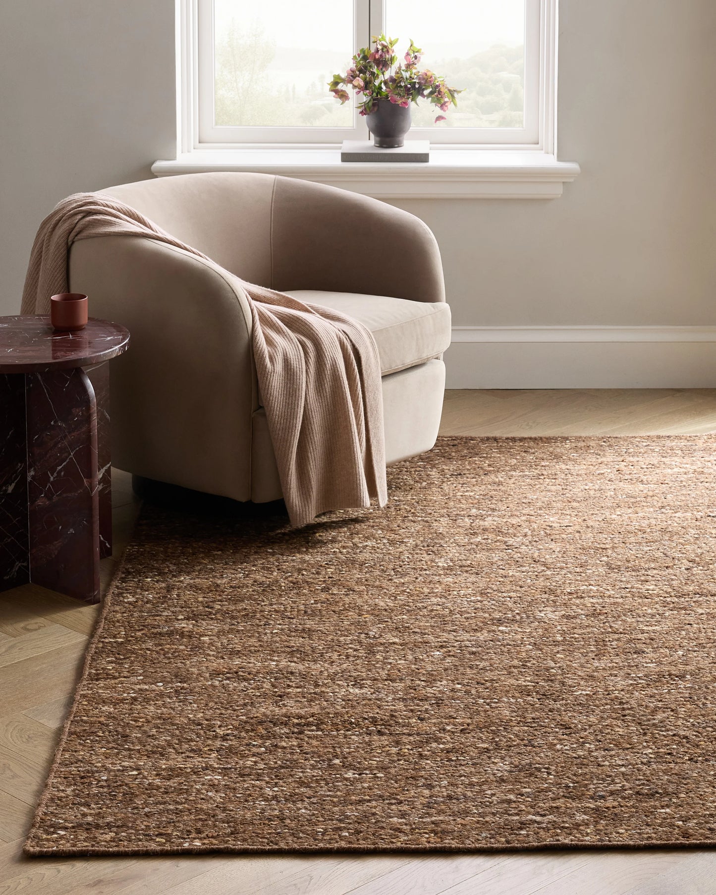 Liam Handwoven Wool Boucle Rug - 5' x 8' / Brown
