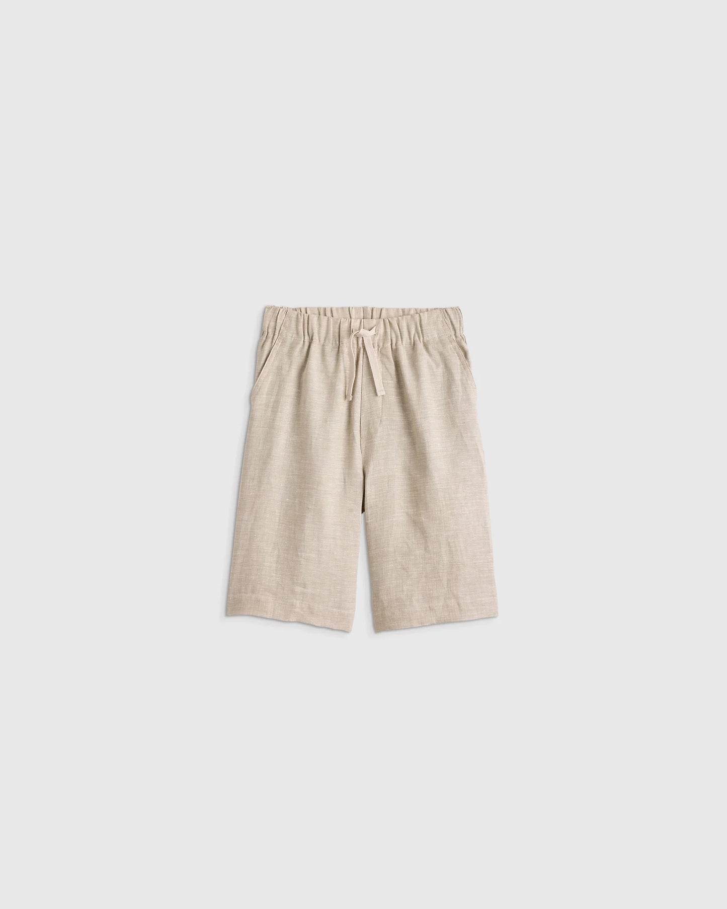 100% European Linen Pull-On Shorts - 6 / Blue Pinstripe
