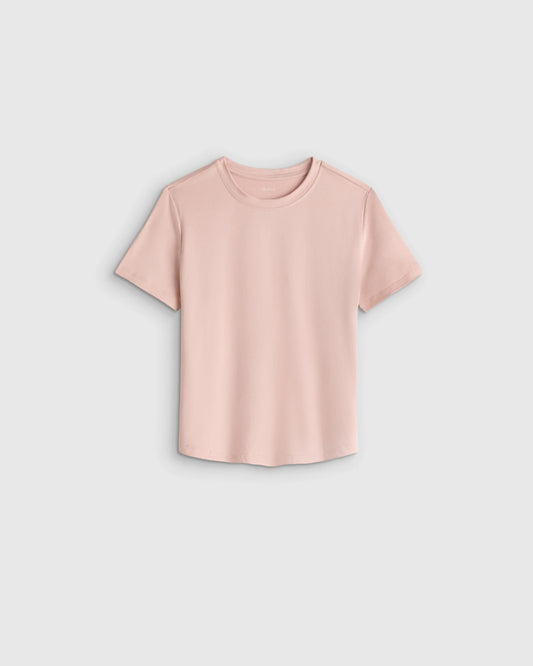 Girls Flowknit Breeze Tee - 6 / Shell Pink