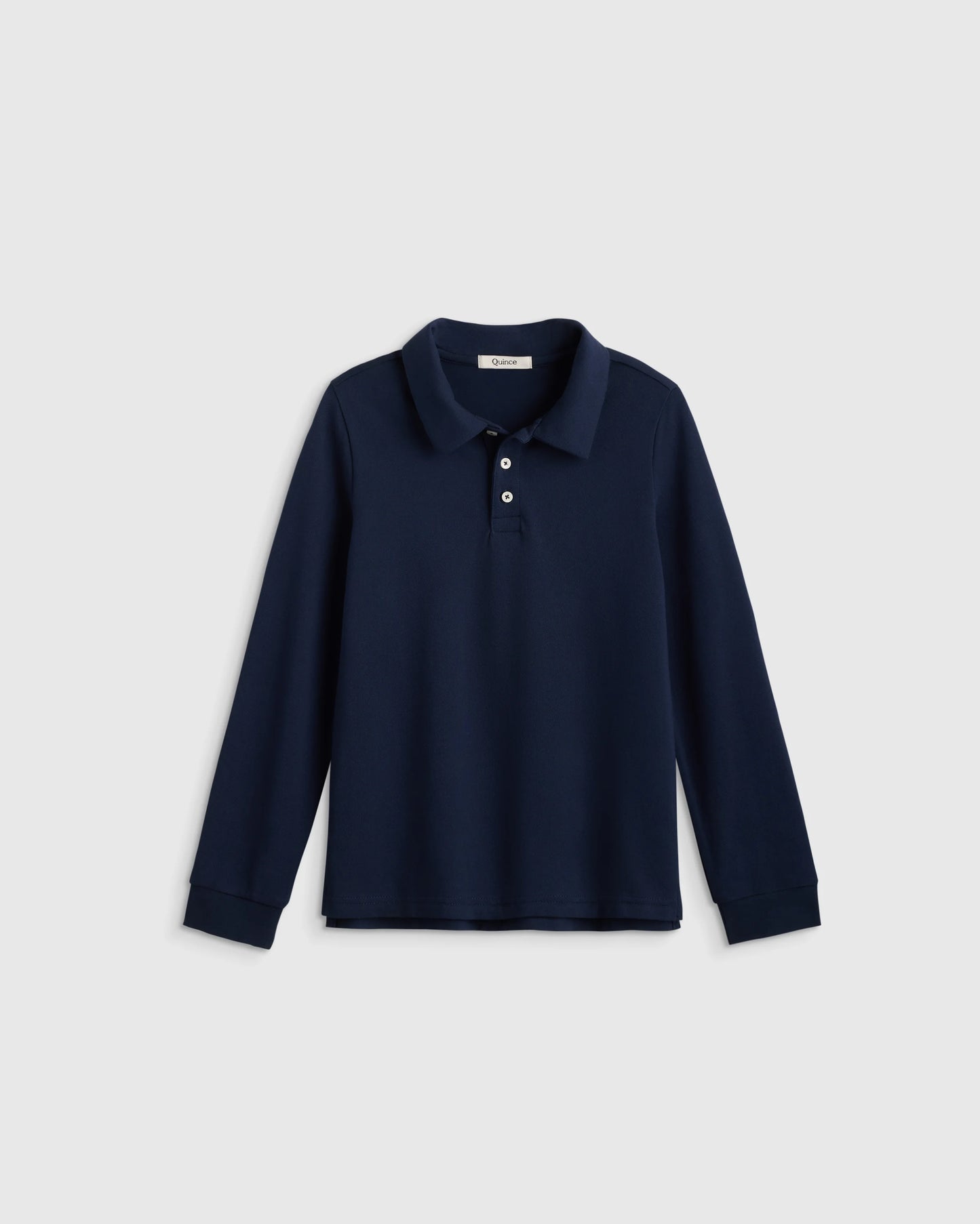 Organic Cotton Long Sleeve Pique Polo - 6 / White