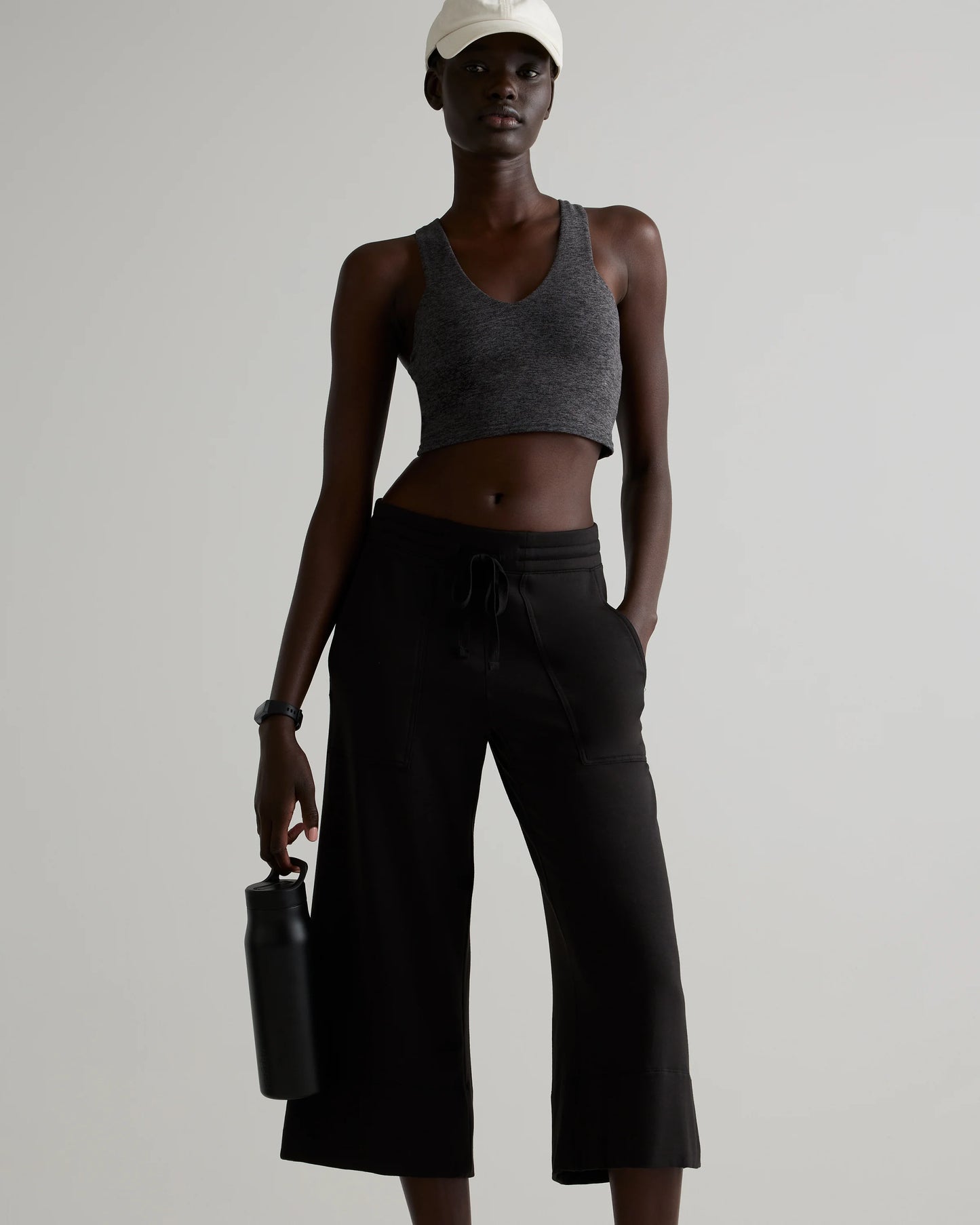 SuperSoft Fleece Cropped Wide Leg Pants - XS / Dried Fig
