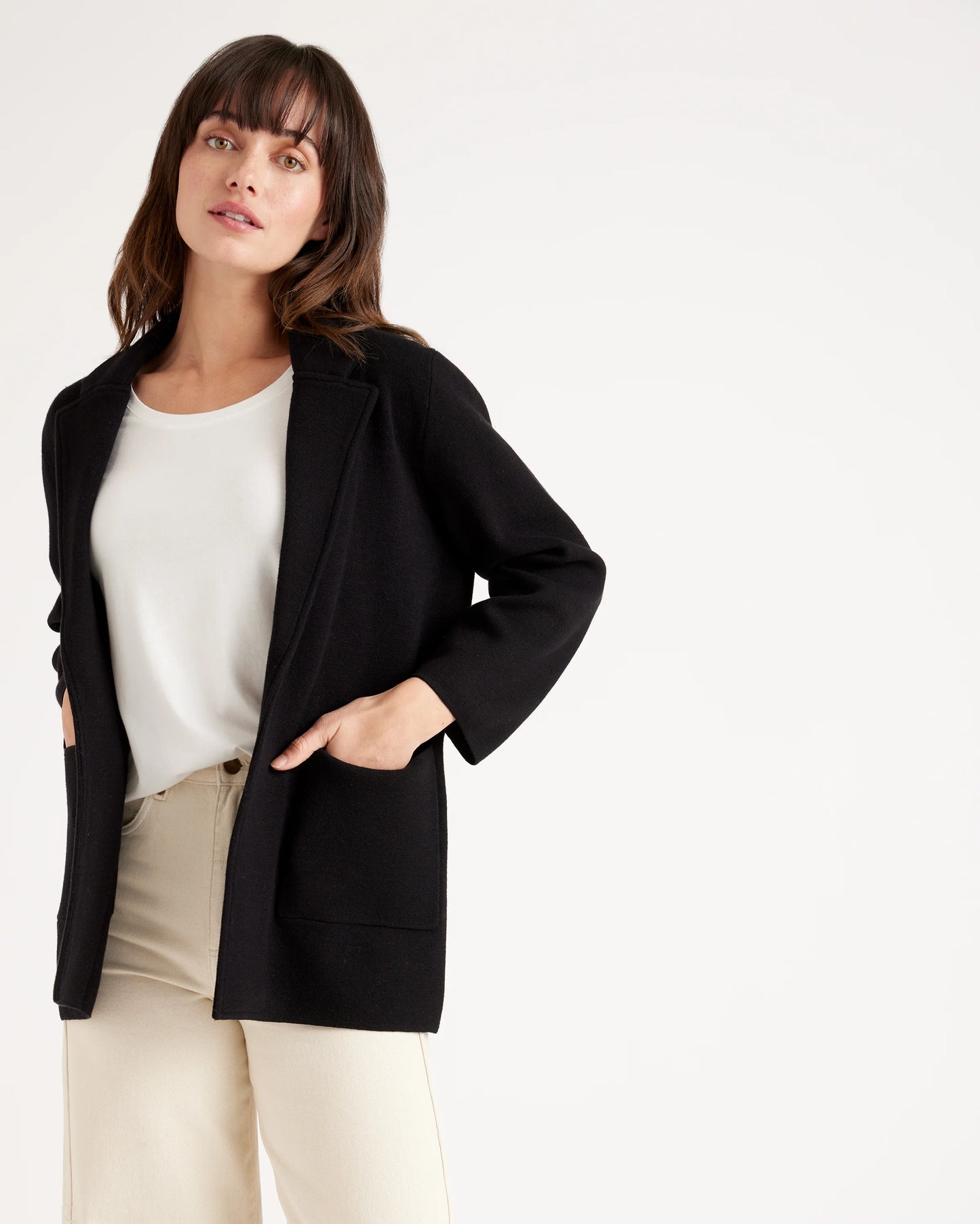 100% Organic Cotton Knit Blazer - XS / Heather Dove Grey