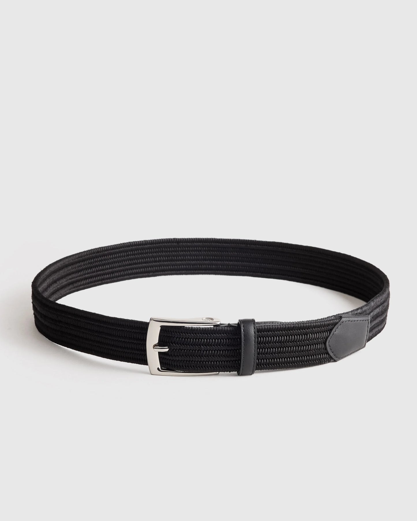 James Woven Stretch Belt - 30 / Black