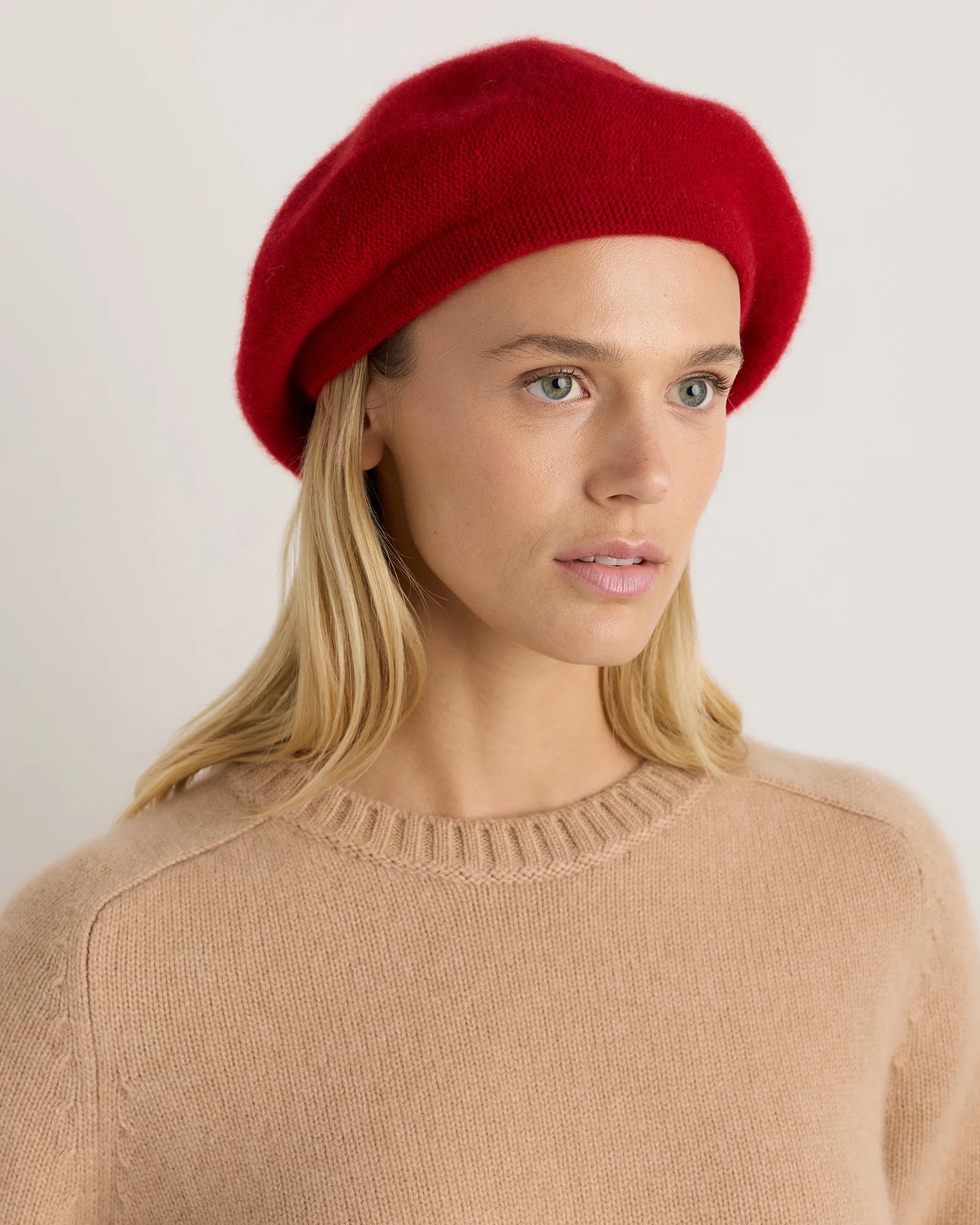 Mongolian Cashmere Beret - One Size / Varsity Red