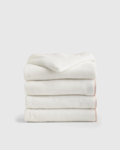 Organic Turkish Cotton Kids Hooded Towel Set 4-Pack - One Size / Light Blue