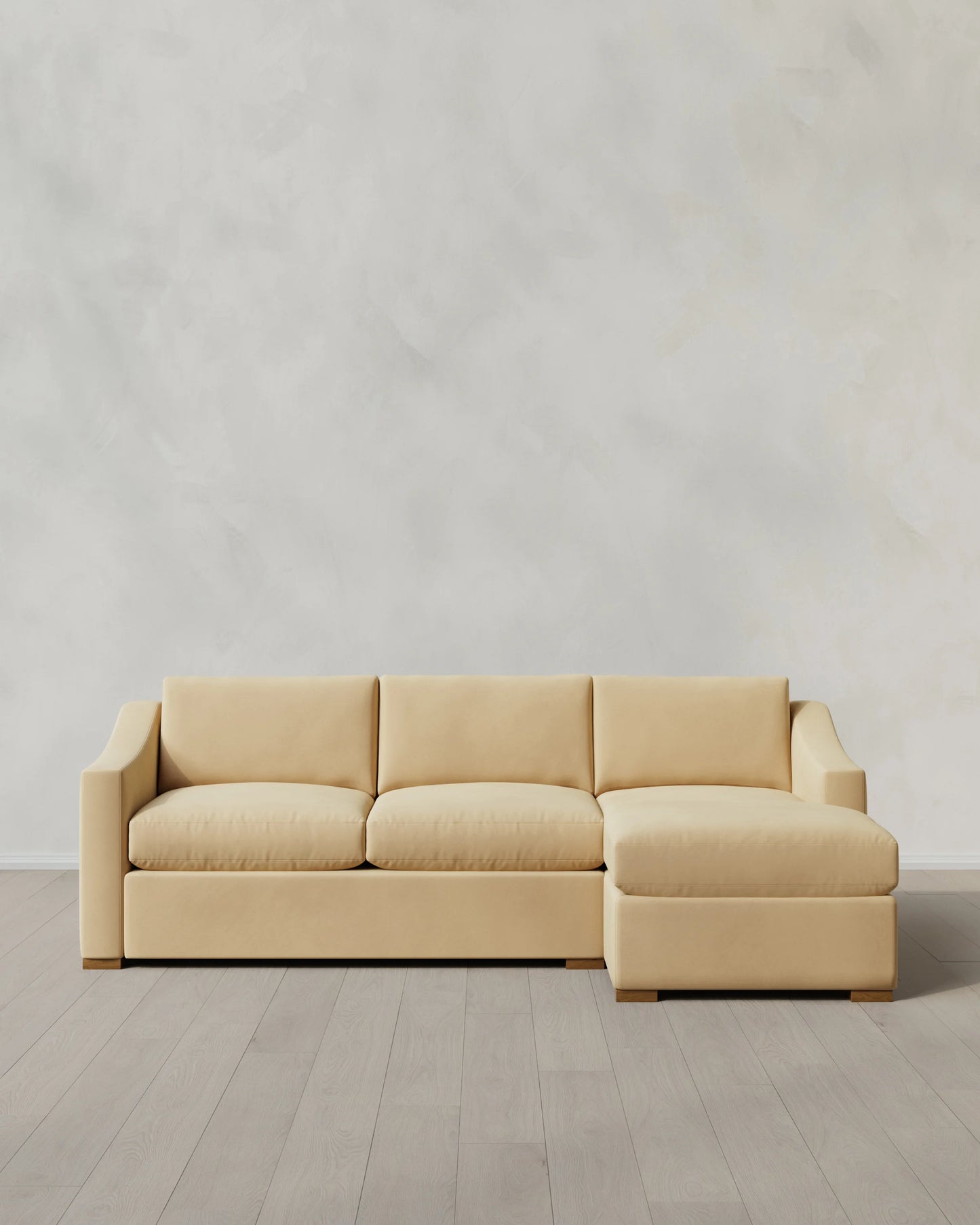 Hollis Slope Arm Chaise Sectional in Performance Velvet - 104" Right Arm / Spruce