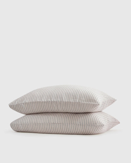 European Linen Pillowcase Set - Standard / White