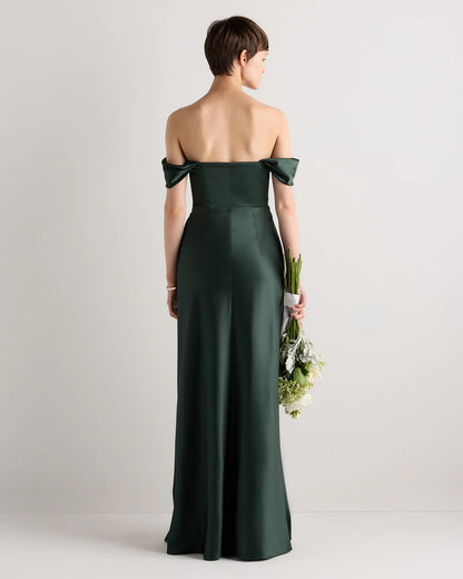 Aurora Stretch Satin Convertible Dress - 0 / Garden Sage Green
