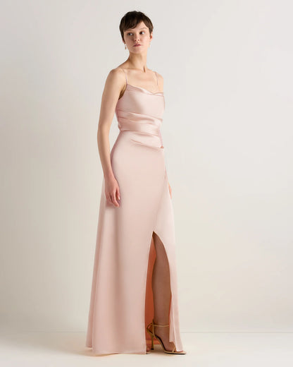 Juliette Stretch Satin Dress - 0 / Garden Sage Green