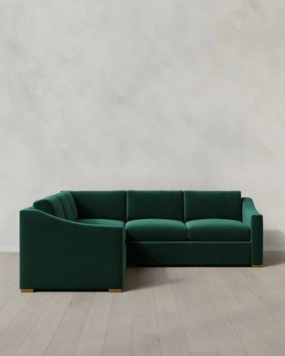 Hollis Slope Arm L Sectional in Performance Velvet - 110x110 / Gunmetal