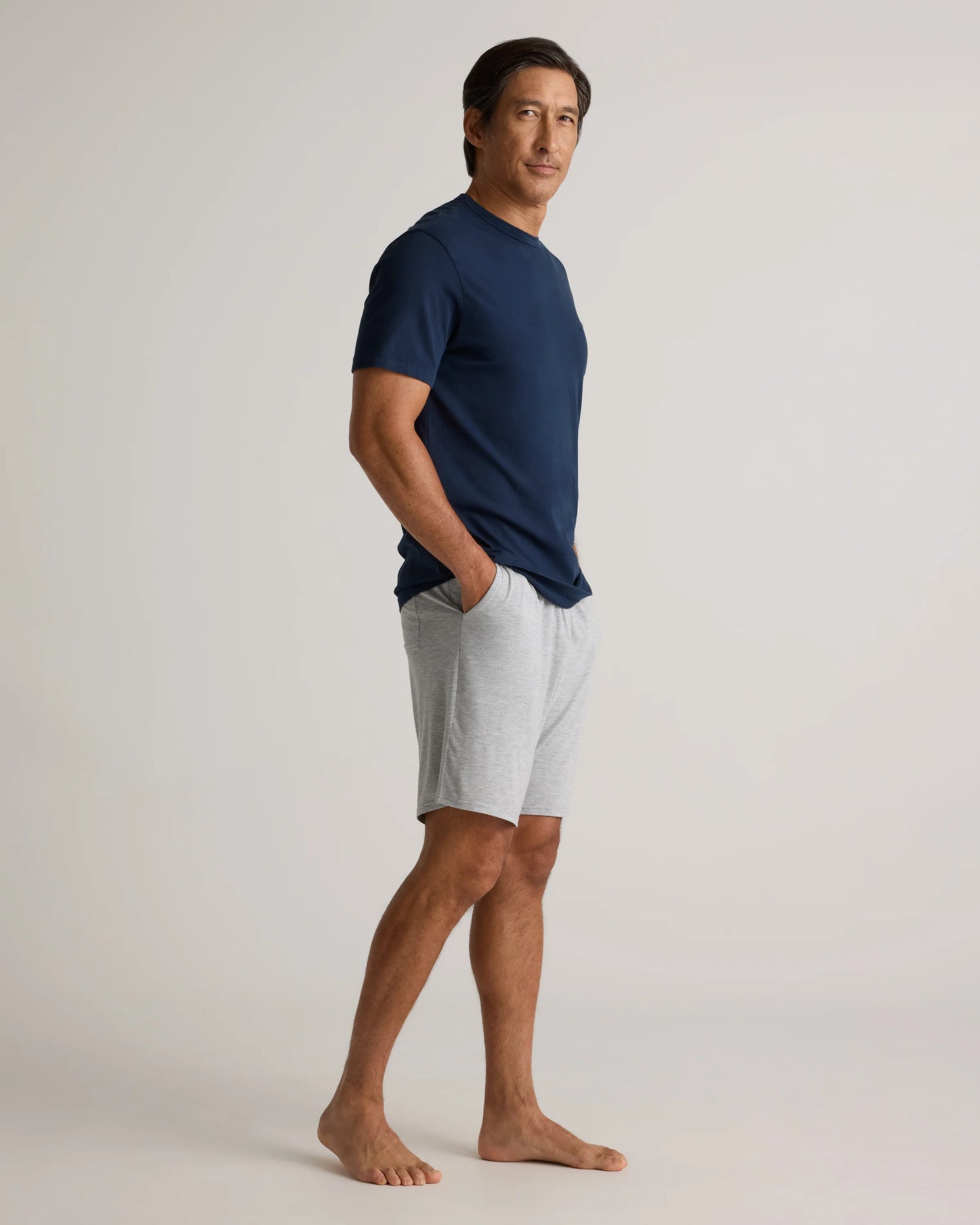 Bamboo Jersey Lounge Shorts - S / Heather Grey