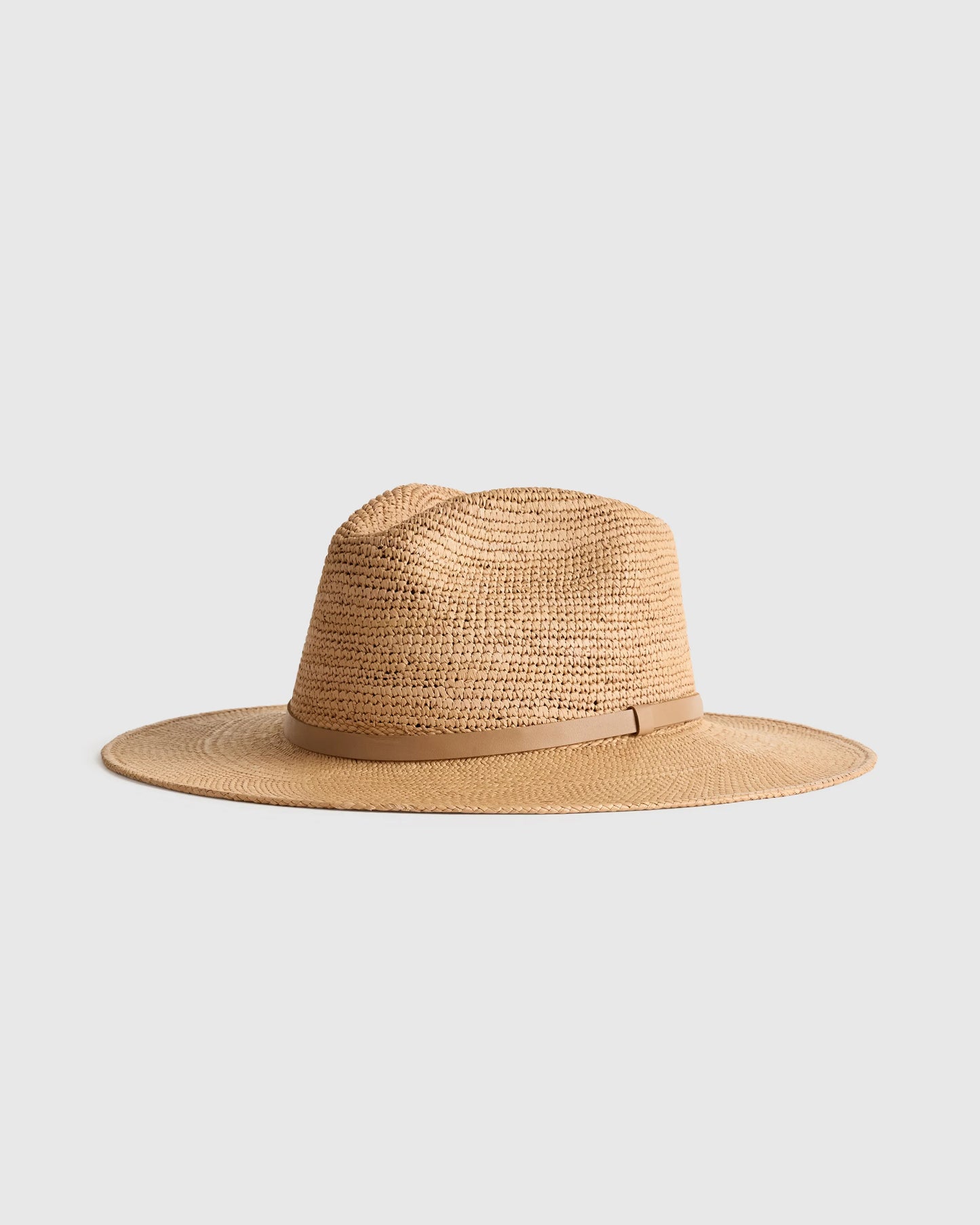 Toquilla Straw Crochet Fedora - S / Natural