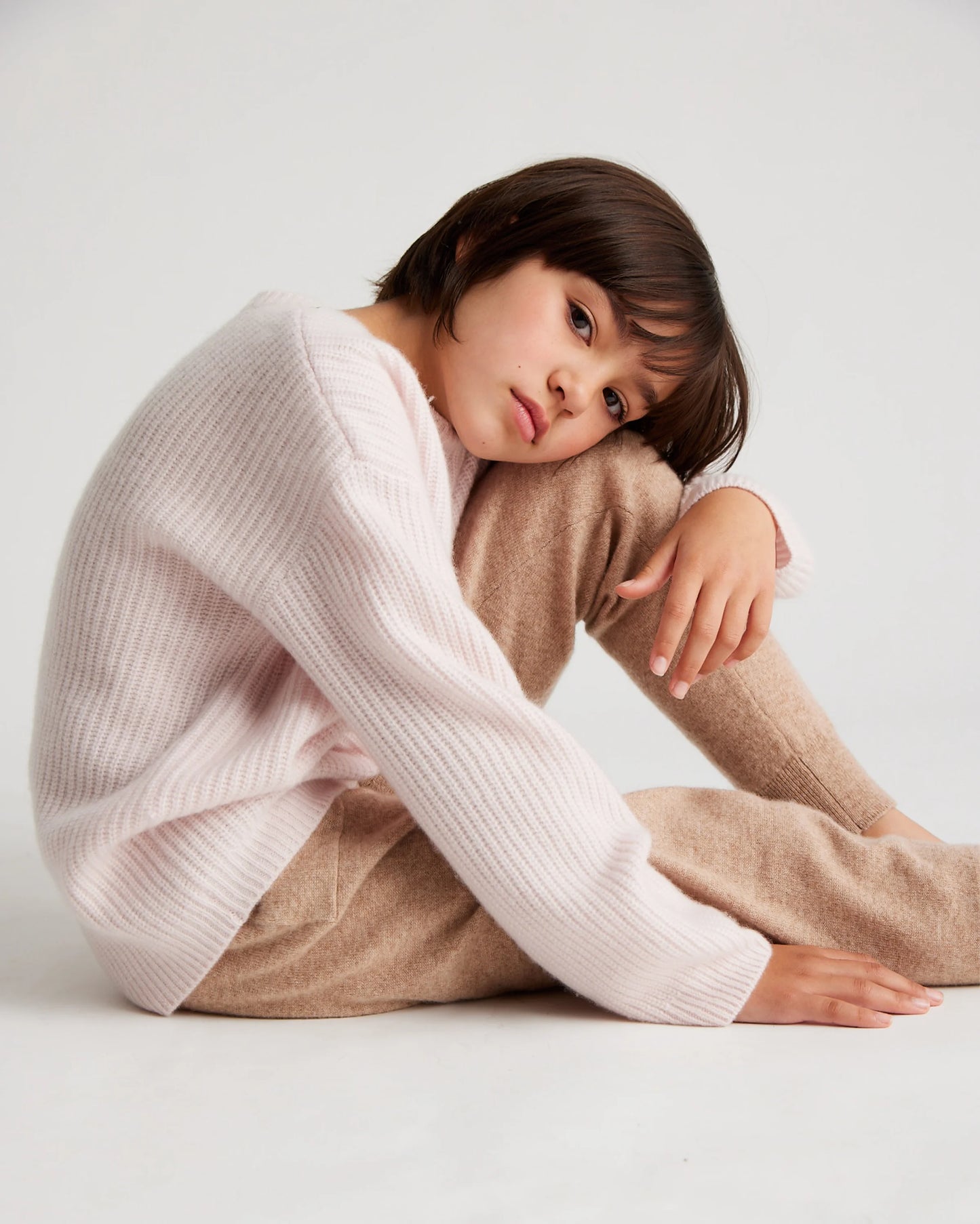 Washable Cashmere Fisherman Tunic Sweater - 6 / Oatmeal