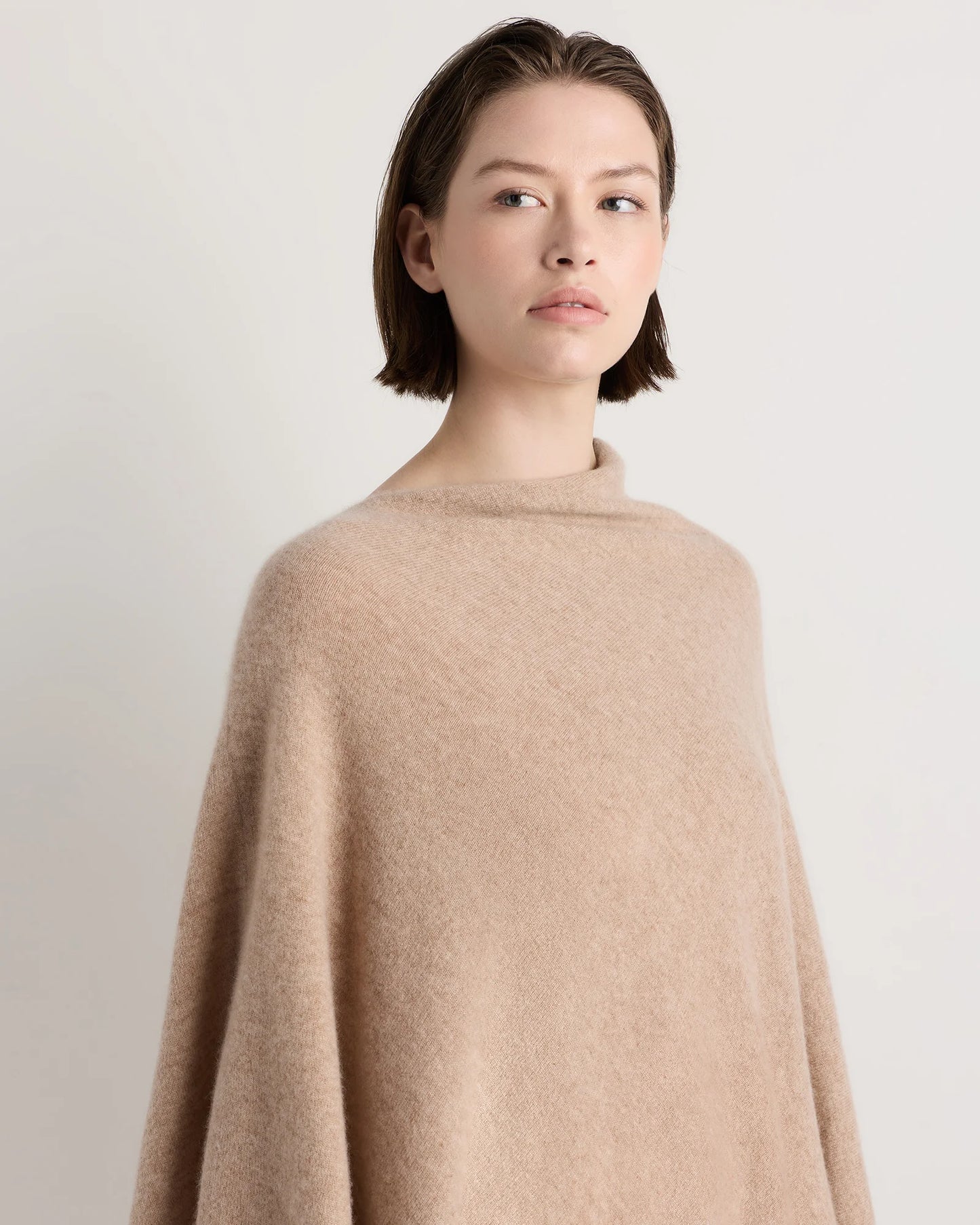 Mongolian Cashmere Poncho - One Size / Heather Grey