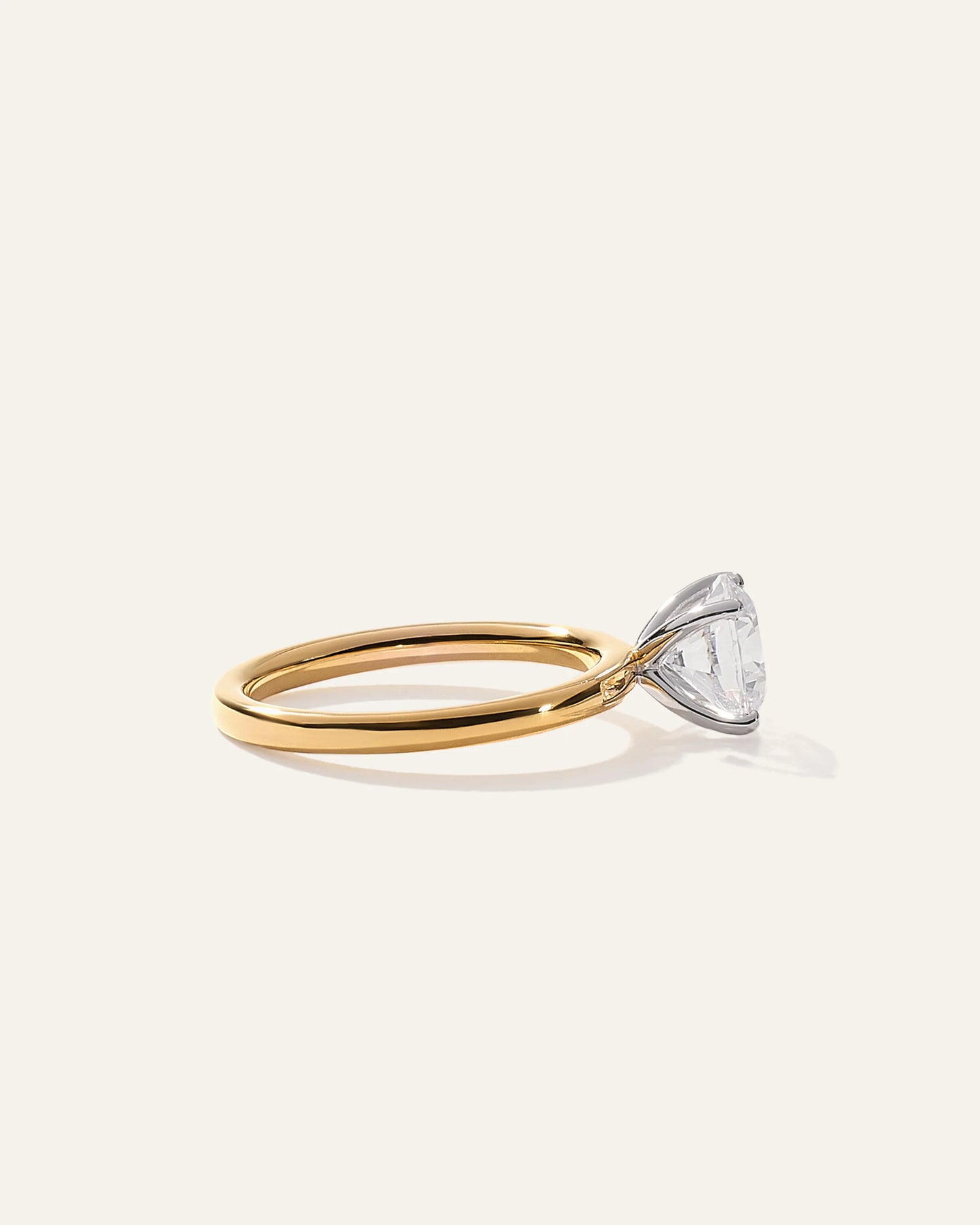 Lab Grown Diamond Round Comfort Fit Engagement Ring - 1.50ct - 4 / Yellow Gold