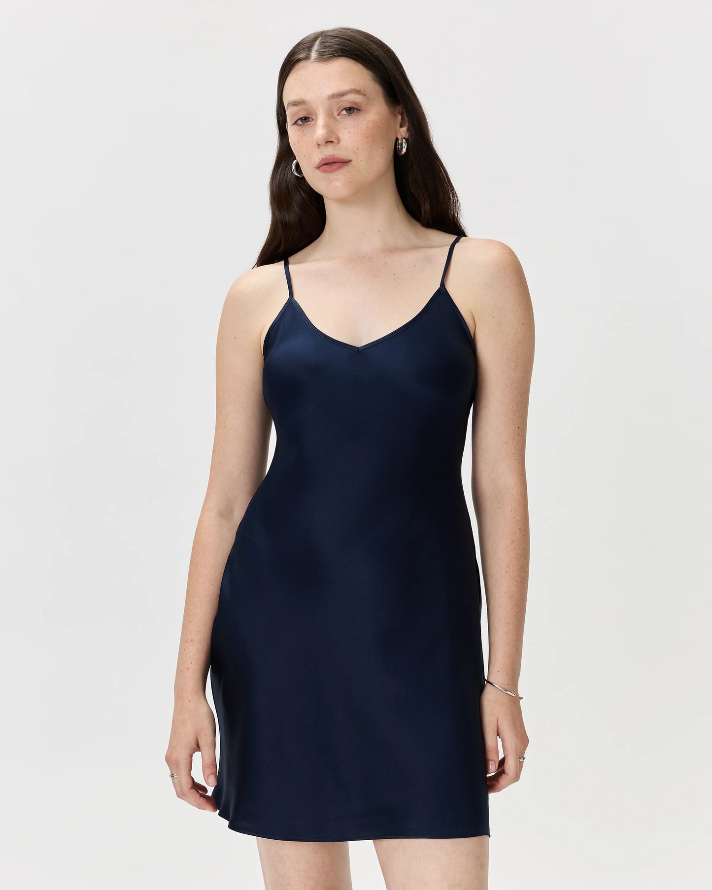100% Washable Silk Mini Slip Dress - XS / Moonstone Blue Heirloom Floral
