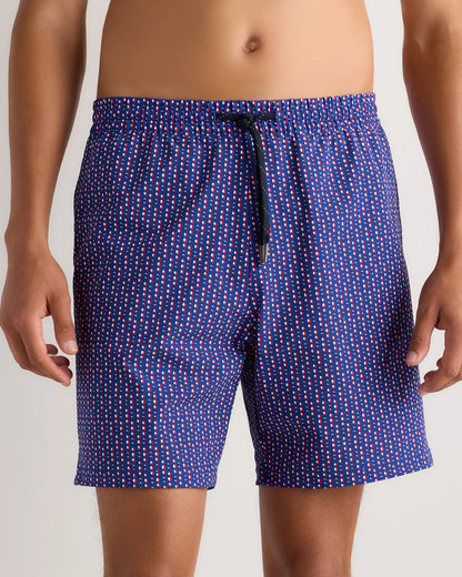 Italian Swim Trunks - 7" - XS / Navy Diamond Geo