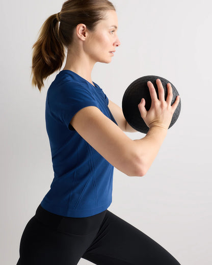 Seamless Waist-Length Tee - XS / Azul Blue