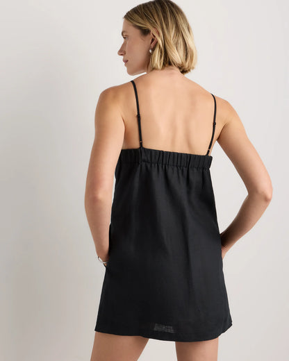 100% European Linen Mini Skort Dress - XS / Moonstone Blue