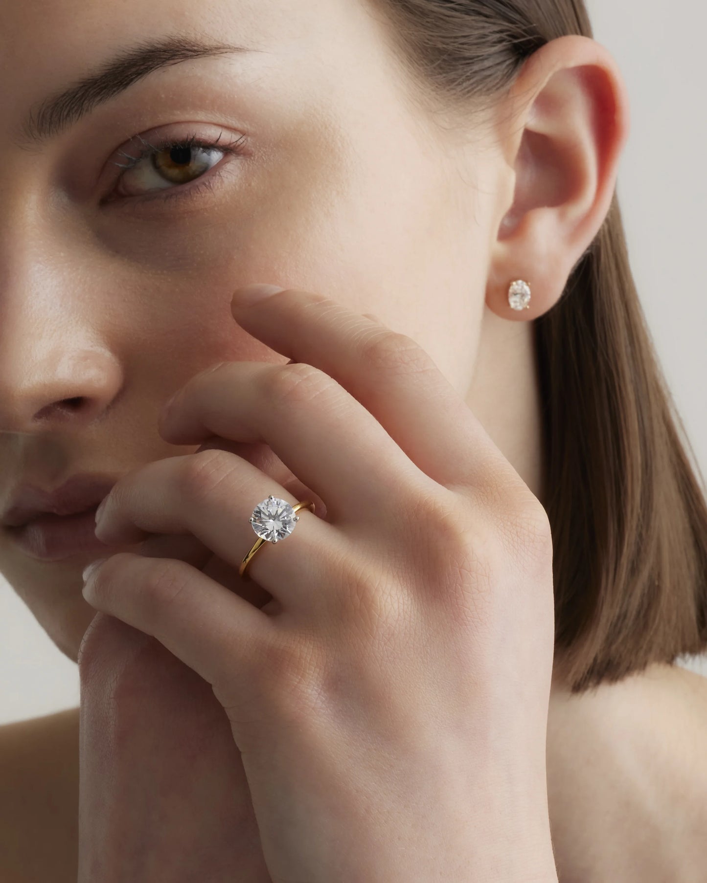 Lab Grown Diamond Round Petite Classic Engagement Ring - 2ct - 4 / Yellow Gold